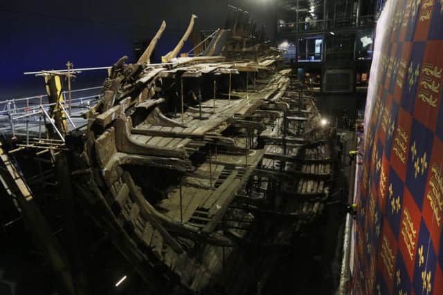 PORTSMOUTH, ENGLAND - JULY 19: Henry VIII's warship, the Mary Rose after a £5.4m museum revamp on July 19, 2016 in Portsmouth, England. The ship, which was raised from the Solent in 1982, was launched in Portsmouth in 1511 and sank in 1545 at the Battle of the Solent, (Photo by Olivia Harris/Getty Images)