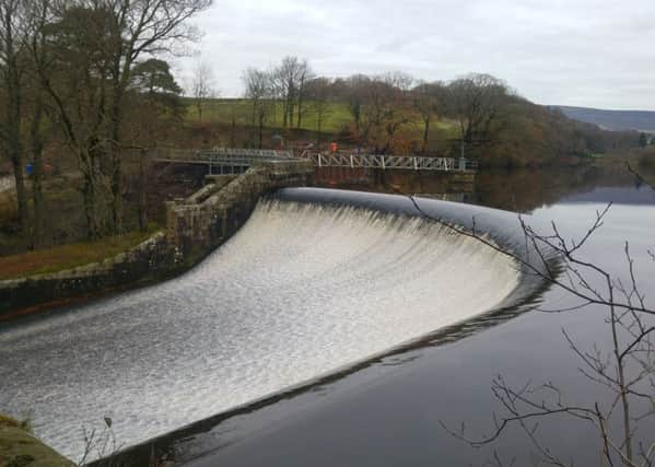 The River Wyre in full flow over the spillway of the Abbeystead Reservoir during a recent walk along the Wyre Way long distance footpath. 
John Hargreaves, Fulwood, Preston
