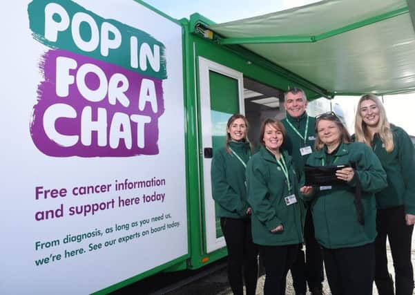 Macmillans mobile cancer information team are visiting Lancaster and Carnforth offering free cancer information and support.