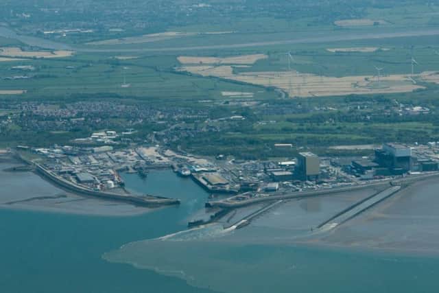 This aerial shot of Heysham power stations and Heysham Port was taken by Russ Holt.