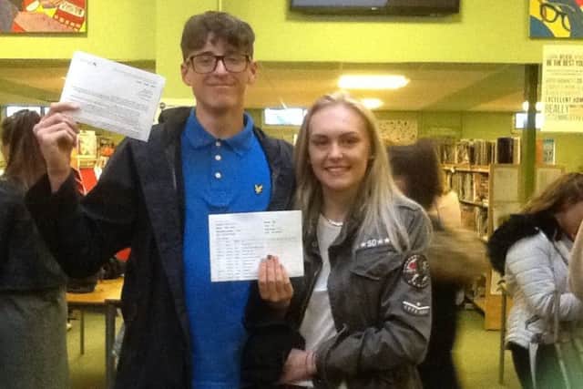 Harrison Stewart and Ellie Newby, who achieved excellent results at Morecambe Bay Academy.