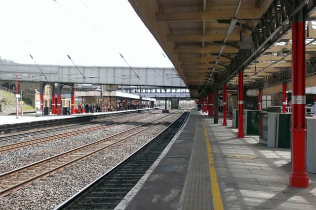 Lancaster Railway Station, platforms, Virgin and Pacer trains
