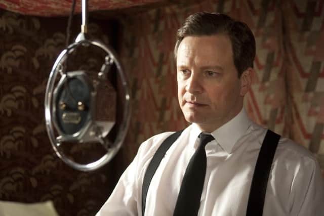 Colin Firth as Bertie (King George VI)  in The King's Speech.