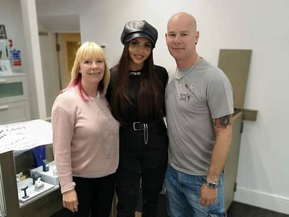 From left: Pud's partner Lorraine Prest, Jesy Nelson from Little Mix and Pud Waterhouse.