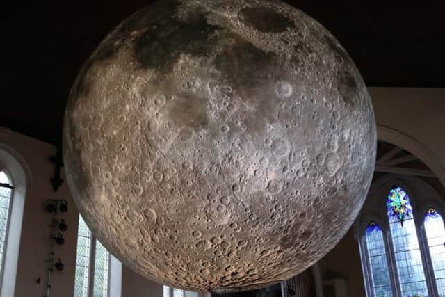 Luke Jerram's Moon installation which can be seen at Lancaster Priory this November.