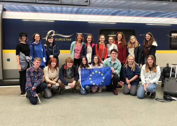 The group of campaigners with Gina Dowding MEP travelling to Brussels.
