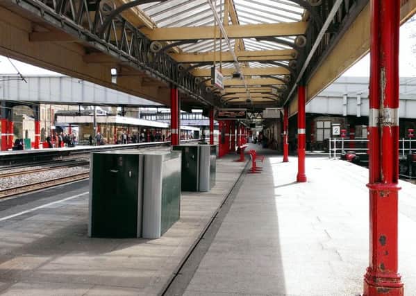 Lancaster Railway Station, platforms, Virgin and Pacer trains