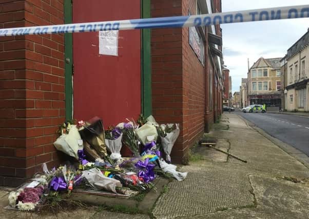Flowers were left at the door of The Gordon Club in Morecambe