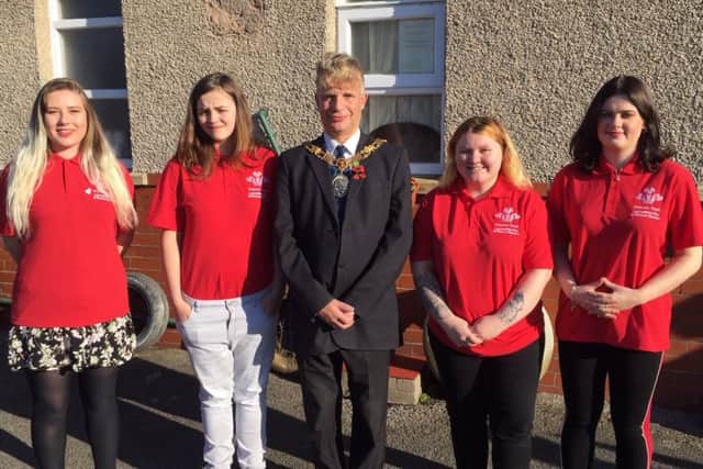 The Mayor, David Whitaker, with Prince's Trust team members.