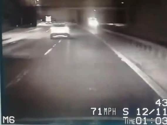 Police spotted a drink driver, who was three times over the limit, weaving between lanes on the M6 near Preston this morning (November 12). Pic: Lancashire Police