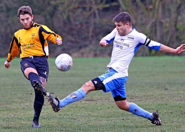 Lancaster Boys Club FC (white) v Marsh United (yellow). Pictures by Tony North.