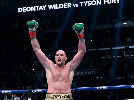 Tyson Fury celebrates his win over Deontay Wilder
Photo: Getty Images