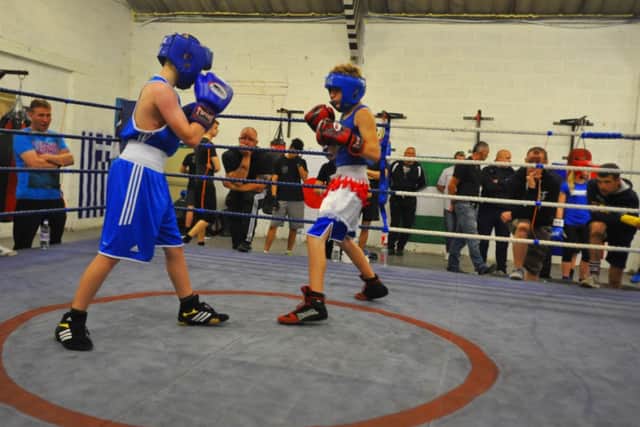Boxing demonstrations showing the facilities at Skerton ABC.