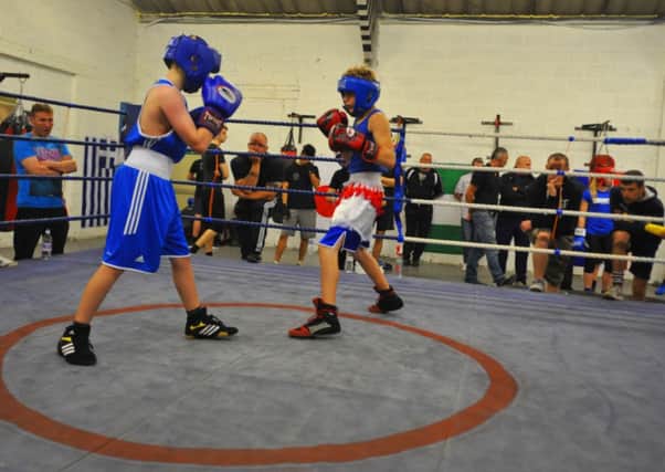 Boxing demonstrations showing the facilities at Skerton ABC.