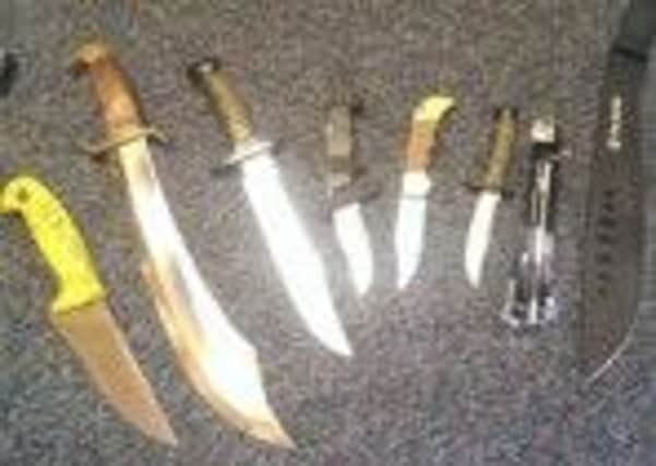 Some of the knives handed in to Lancashire Police during their month long knife amnesty.