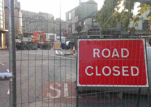 North Road, Lancaster. Part of one way system closed for final part of £18m United Utilities sewer project work and causing traffic chaos. Taken September 16 2014