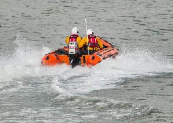 The Morecambe RNLI hovercraft races to the rescue of a man in the bay. Picture by Rob McEwen.