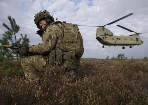 Soldier from 2Lancs taking part in Exercise Silver Arrow