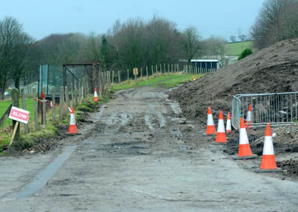 The compound within Halton army camp which is being used as the base for the building of the Heysham to M6 Link Road.