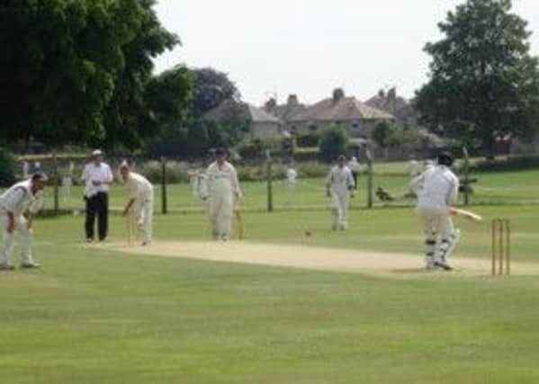 Torrisholme Cricket Club in action at Boundary Meadow.