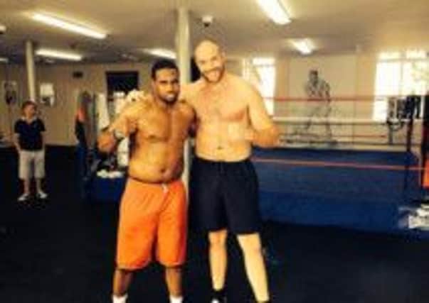 Tyson Fury with training partner Eddie Chambers.