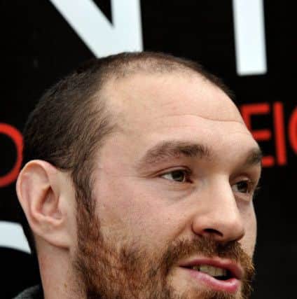 European and WBO International Heavyweight Champion Tyson Fury during a press conference at Fredericks Restaurant, London. PRESS ASSOCIATION Photo. Picture date: Tuesday January 20, 2014. Tyson Fury will face Christian Hammer on February 28th. See PA story BOXING London. Photo credit should read: Nick Ansell/PA Wire.