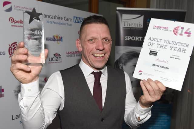 Kevin Wilson, Adult Volunteer of the Year. Lancashire Sports Awards.