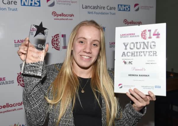 Young Achiever of the Year Georgia Hannam at the Lancashire Sports Awards.