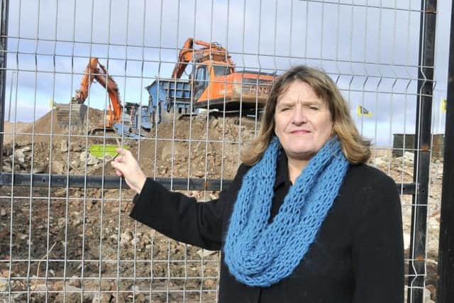 Val Cope at the site of the demolished Broadway Hotel, Morecambe