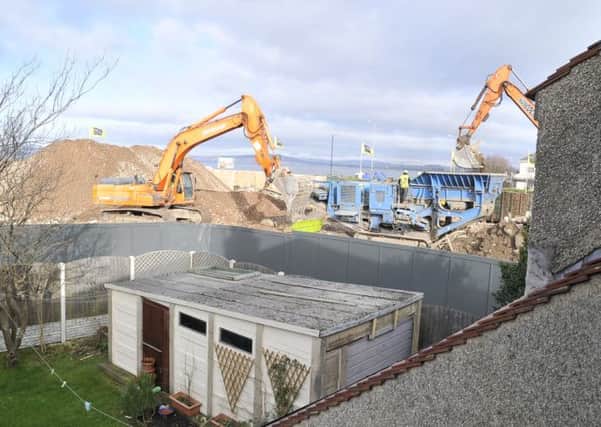 The view from a house adjacent to the Broadway Hotel demolition site in Morecambe