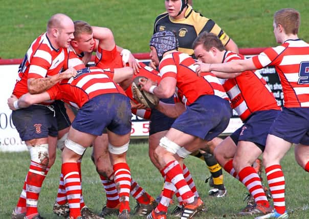 Ben Charnley and the Vale pack moving forward against Kendal. Picture: Tony North