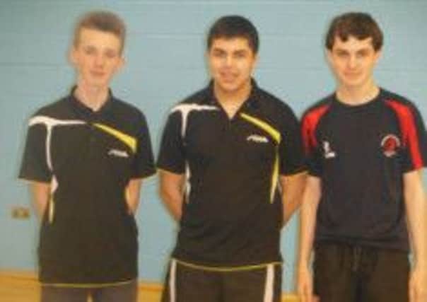 The Morecambe North West Junior League team of Matthew Cooke, Aiden Branch and Nathan Beamer