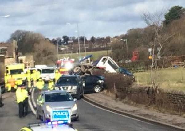 The accident scene on the A6. Photo by Margaret Marshall.