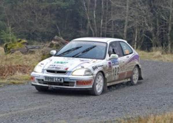 Andrew Wilde and Joanne Malin in action at the Malcolm Wilson Rally. Picture: GMS