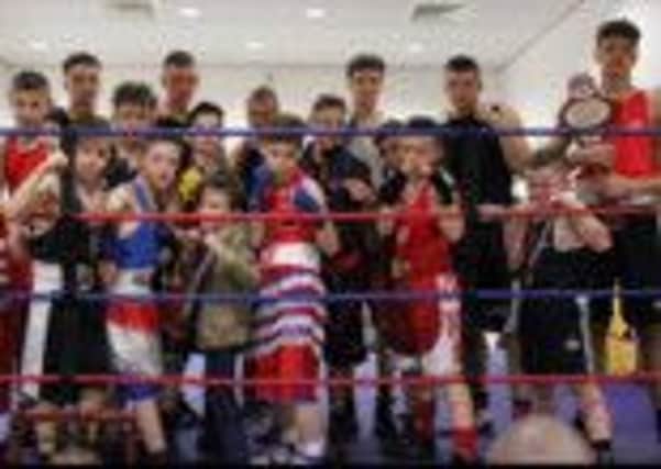 Some of the Skerton ABC boxers who were in action at the Globe Arena on Friday night.