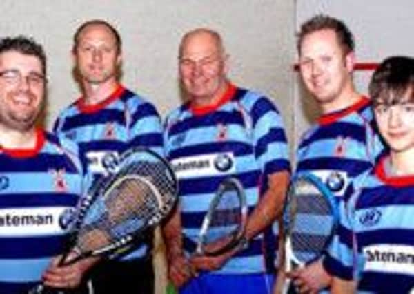 Vale squash 1st team ahead of match against Preston Grasshoppers 6. From left, Stuart Featon, Jeremy Stopford, Dave Jewitt, Adam Holtham and Max Castaldi.
