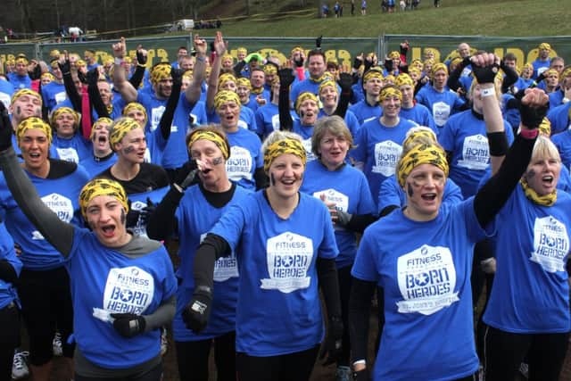 BORN SURVIVOR at Lowther Castle in the Lake District - The Born Heroes team for Save Our Hospice teams competed in the 10K Millitary Style Combact circuit for Lancaster St. John's Hospice.
Pictured are the Heroes warming up for the start.
4th April 2015