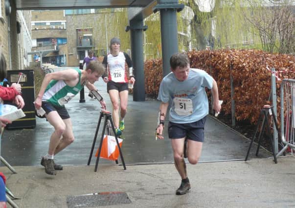 Competitors race for the line at Lancaster Univeristy.