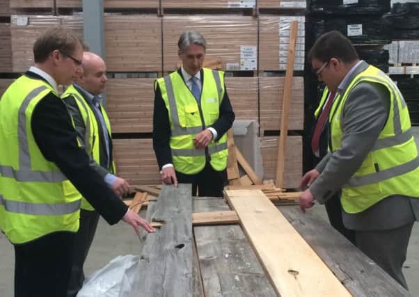 Philip Hammond, Foreign Secretary, visits Havwoods flooring company in Carnforth on Tuesday.