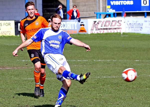 Sam Bailey was Lancaster City's star man at Kendal. Picture: Tony North.