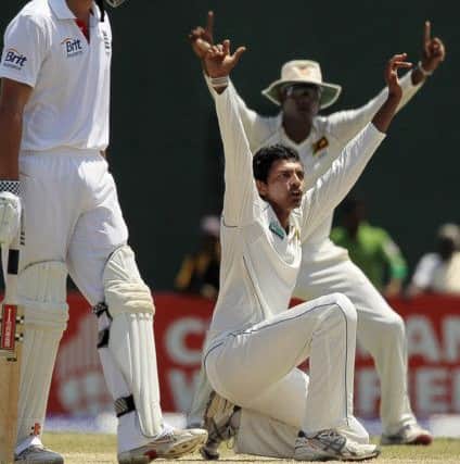 Suraj Randiv in action against England in 2012. Picture: AP/Eranga Jayawardena