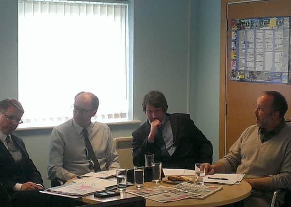 Great Debate: David Morris, host Greg Lambert, Matthew Severn and Phil Chandler.