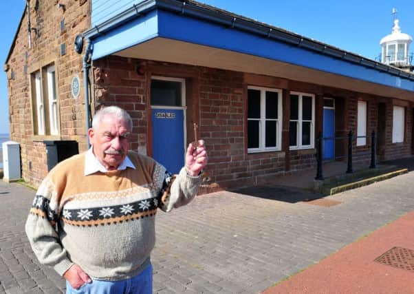 Photo: David Hurst - 84 year old disabled fisherman, Fred Taylor, who fishes off the Stone Jetty, Morecambe, outside the disabled toilet on the jetty which he is unable to use despite having a universal key for all the disabled toilets in the country.