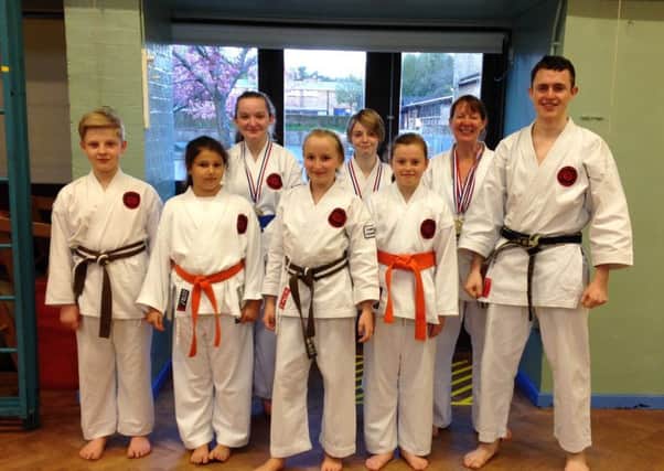 The Red Tiger tournament entrants from Lancaster from left, Derry Phillips, Mikyla Hodgson, Eleanor Hewitt, Jenny Freeman, Ellie Laytham, Catherine Clarebrough and class instructor Jonathan Longden.