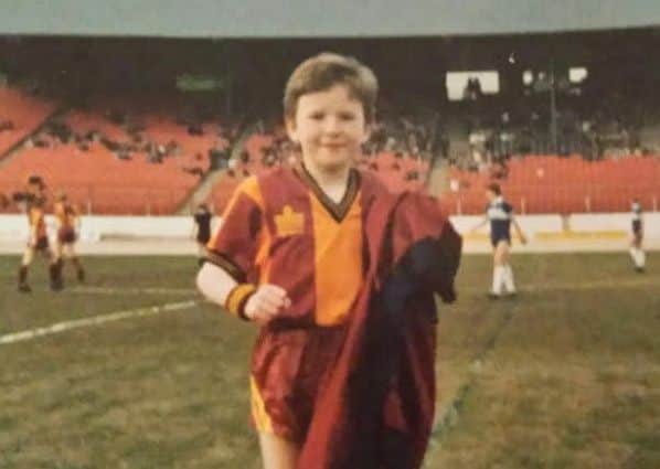 Scott Thornton as a nine-year-old Bradford City mascot.