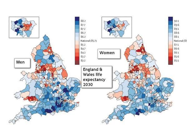 The Lancet's life expectancy map.