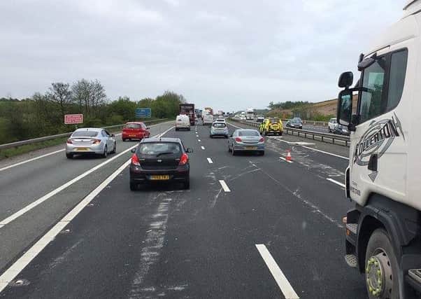 Accident on the M6 southbound. Picture: Alec Hurst.