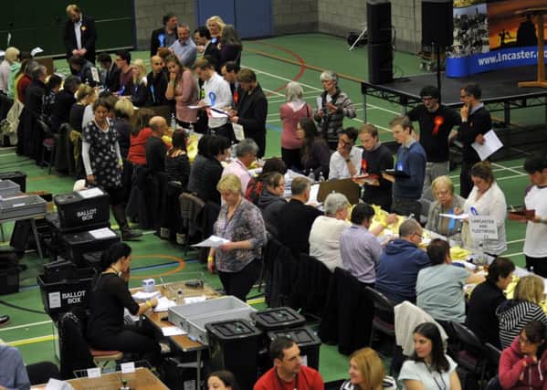 Morecambe and Lunesdale and Lancaster and Fleetwood election count.