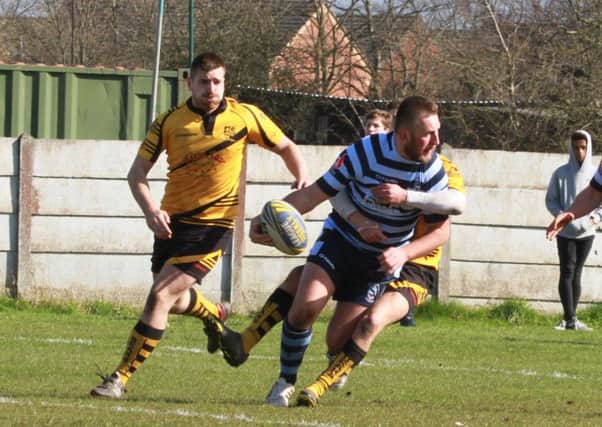 Billy Livingstone scored the Heysham Atoms' first try against Clock Face Miners. Picture: Lauren Helme