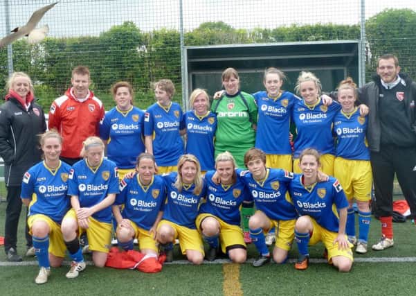 Morecambe Ladies after their final game of the 2014-15 season against Sheffield United.